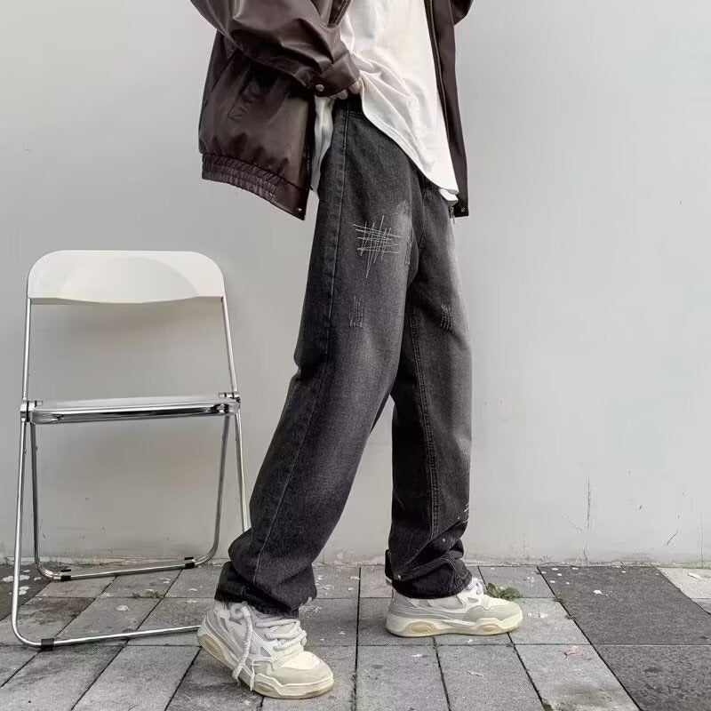 Distressed Black Baggy Jeans: Urban Street Style Essential