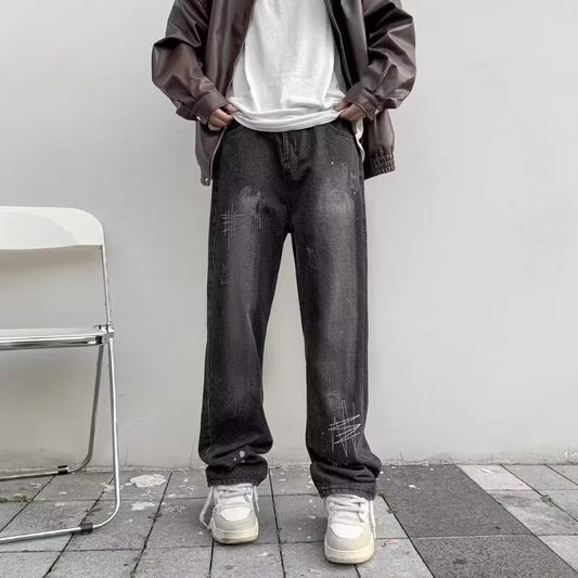 Distressed Black Baggy Jeans: Urban Street Style Essential